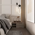 Modern Bedroom Interior Design With Paneled Headboard Wall Bed Rug And Artwork