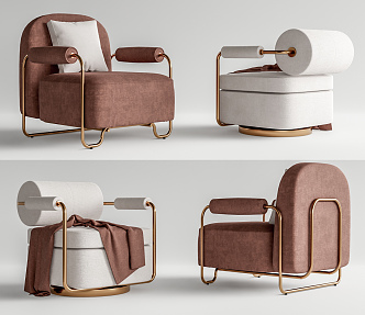 Light Luxury Single Sofa Leisure Chair 3d model