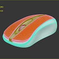 Orange And White Computer Mouse With Sleek Design And Glossy Surface