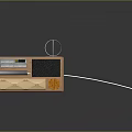 Modern Wooden Office Desk With Keyboard Calculator Stationery And Cable Management