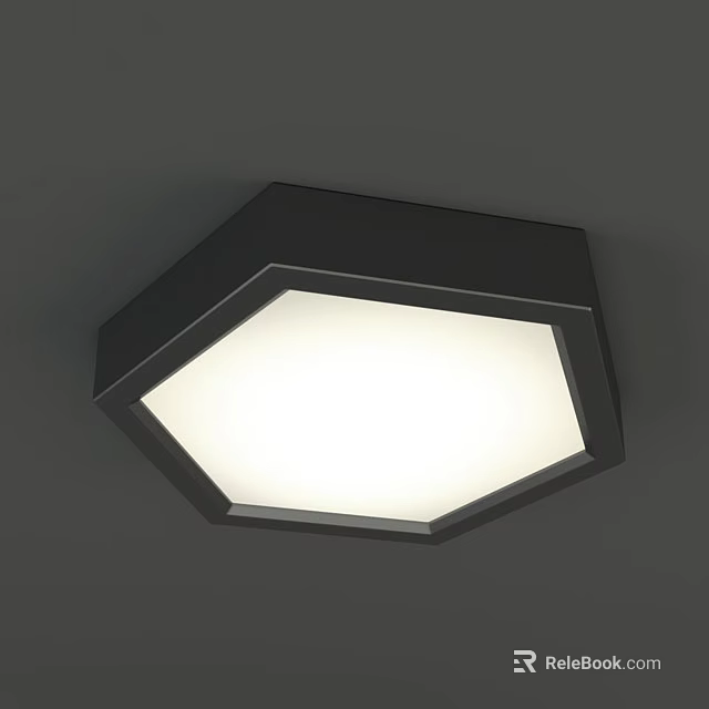 Modern Hexagonal Wall Sconce With Black Frame And White Shade For Home Decor 3d model