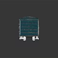 Detailed Vintage Blue Cargo Train Car Model With Metal Ladders And Wheels