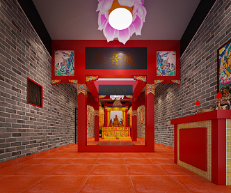 New Chinese-style Guanyin Temple 3d model