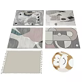 Modern Children's Carpet Square Carpet Round Carpet Shape Carpet 3d model