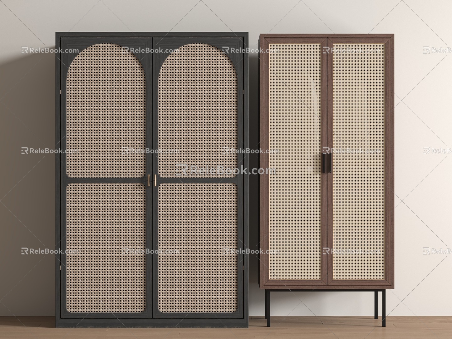 rattan wardrobe 3d model