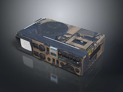 Vintage Retro Radio With Control Knobs Speaker Grille And Classic Design Features 3d model