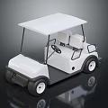 White Golf Cart With Roof Seats And Wheels For Golf Course Transportation