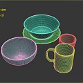 Teal Colored Dinnerware Set Including Bowls Plate And Mugs For Home Daily Use