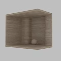 Beige Stone Sphere Decorative Component With Travertine Wall Background In Interior Corner 3d model
