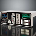 Modern Bolter Control Panel With Dual Display Screens And Tactile Buttons