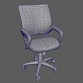 Ergonomic Office Chair With Mesh Backrest Green Fabric Seat Gray Armrests And White Base