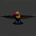 Colorful Toucan Bird With Vibrant Feathers And Spread Wings In Flight