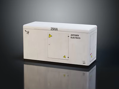 American Electrics 250VA Electrical Equipment With Warning Labels And White Enclosure 3d model