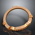 Golden Circular Living Product With Decorative Metallic Ring And Intricate Edge Details