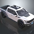 White Crew Cab Pickup Truck With Sporty Design And Black Wheels Cargo Bed