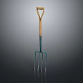 Garden Fork With Wooden Handle And Metal Tines For Gardening Work