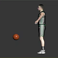 Basketball Player in Green Celtics Jersey Number 11 Standing with Arms Outstretched and Basketball