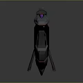 Futuristic Sci Fi Mechanical Device With Neon Green Purple Lights And Metallic Structure