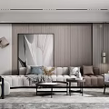 Modern sofa coffee table combination 3d model