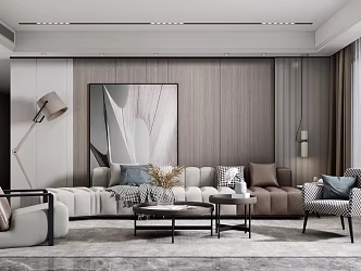 Modern sofa coffee table combination 3d model