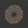 Red Circular Decorative Furniture Accent With Intricate Laser Cut Lace Pattern