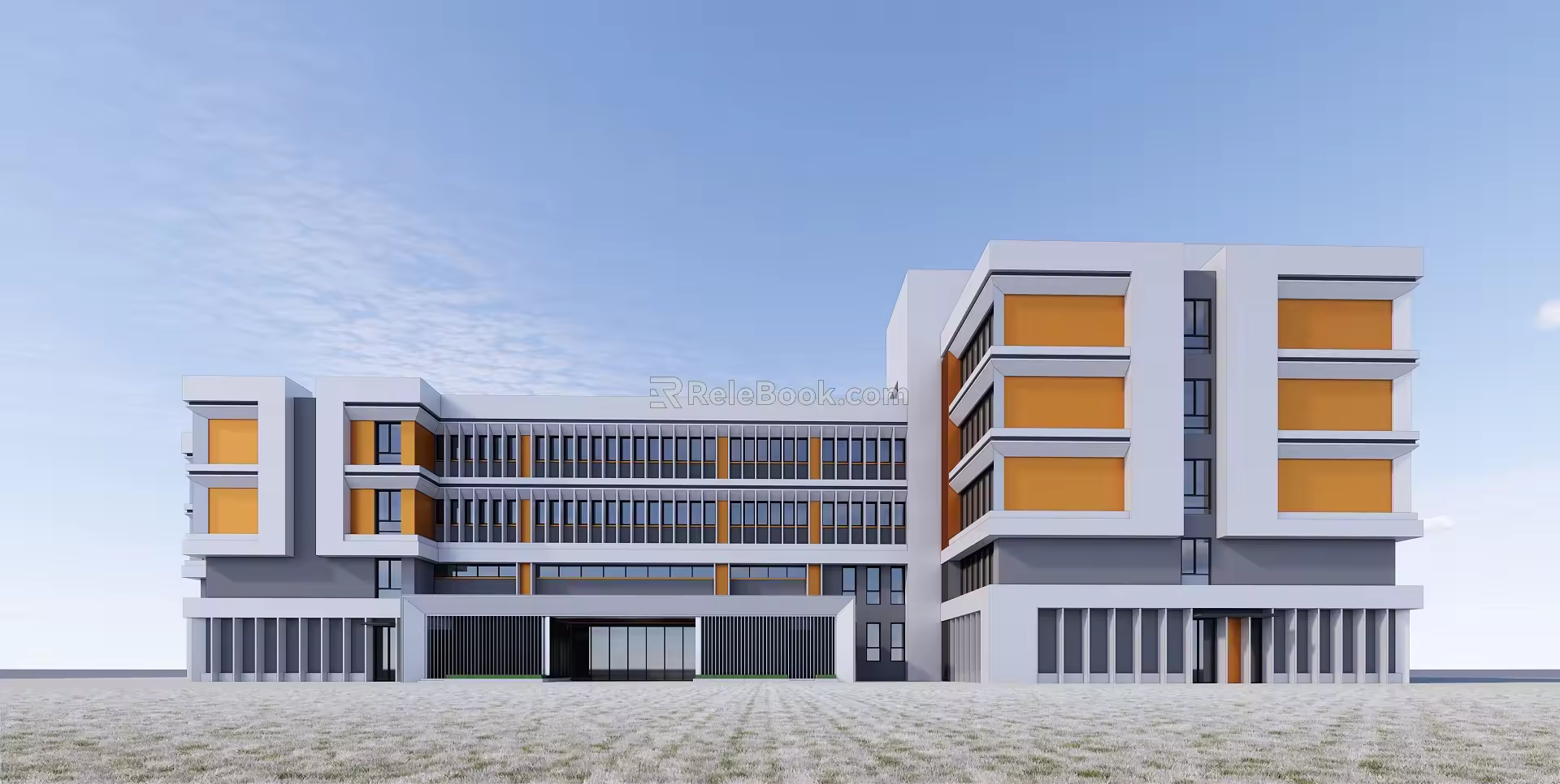 Modern Simple Primary School 3d model