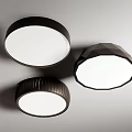 Modern Ceiling Lights With Three Round And Geometric Shaped Dark Frames White Shades 3d model
