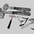 Essential Hardware Tools Collection With Hammers Wrenches Scissors Chisels and Screwdrivers