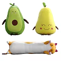 Cute Avocado And Cat Shaped Plush Toys With Smiling Faces And Soft Stuffed Design