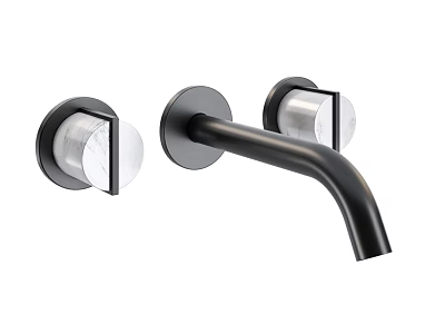 Modern Bathroom Faucet With Matte Black Finish Two Handles And Sleek Design 3d model