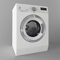 White Front Loading Washing Machine With Digital Control Panel And Sleek Design 3d model