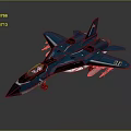 Detailed Blue Fighter Jet Model With Streamlined Body And Missile Attachments