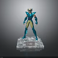 Blue Warrior Statue With Detailed Armor And JUNI Name Plate Base