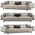 Modern double sofa multiplayer sofa 3d model