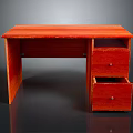 Red Wooden Desk Furniture With Two Functional Drawers And Smooth Desktop Surface