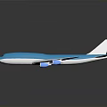 Blue and White Four Engine Spaceplane with Reflective Surface for Aerospace Exploration Missions 3d model