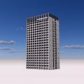 Modern High Rise Office Building With Glass Windows And Blue Sky Background