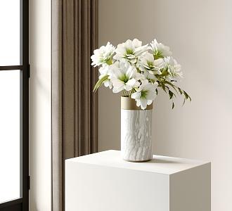 Modern Vase Flower Art 3d model