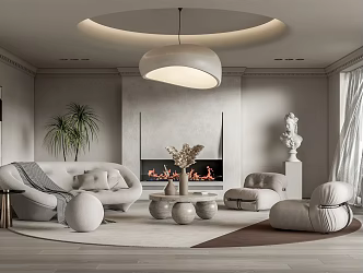 Quiet Living Room Living Room Shell Sofa Big Steel Teeth Lazy Sofa 3d model