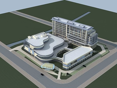 Modern Commercial Complex With Multi Storey Buildings And Open Public Spaces 3d model
