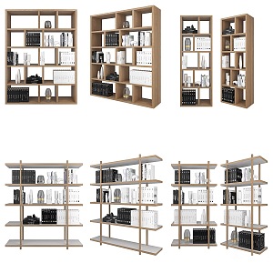 Bookcase Cabinet Storage Cabinet Bookcase Bookshelf Storage Rack Study Book Ornaments Decorations 3d model