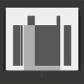 Cartoon Sci Fi Corridor Scene With Black White Color Shiny Reflective Floor And Side Windows