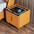 Modern Light Luxury Leather Bedside Table Multifunctional Bedside Table Solid Wood Bedside Table Three-color Lamp Bedside Table 3d model
