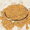 Bowl of Almonds with Scattered Nuts on Patterned Tablecloth Surface 3d model