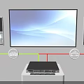 Integrated Monitor System With Large Display And Connected Control Screens