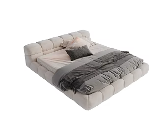 Modern Fabric Double Bed Master Bedroom Bed Minimalist Bedroom Bed Minotti Modern Double Bed Simple Single Double Bed Italian Double Bed Children's Room Bed 3d model