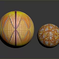 Decorative Colorful Spheres Featuring Intricate Geometric Patterns And Reflective Surfaces 3d model