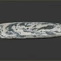 Elegant Natural Stone Decorative Piece With Long Shape Blue White Veins Polished Surface