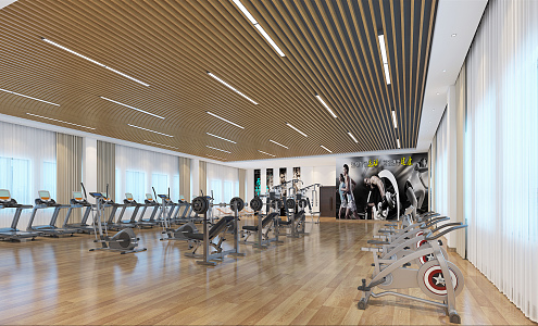 Modern gym building 3d model