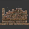Modern Indoor Decorative Brick Structure With Stacked Layers And Top Stones